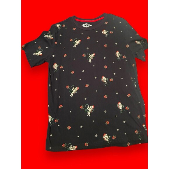 Eighty Eight Mens T-Shirt Blue Santa Claus Aliens Stealing Christmas Size Medium - Picture 1 of 8